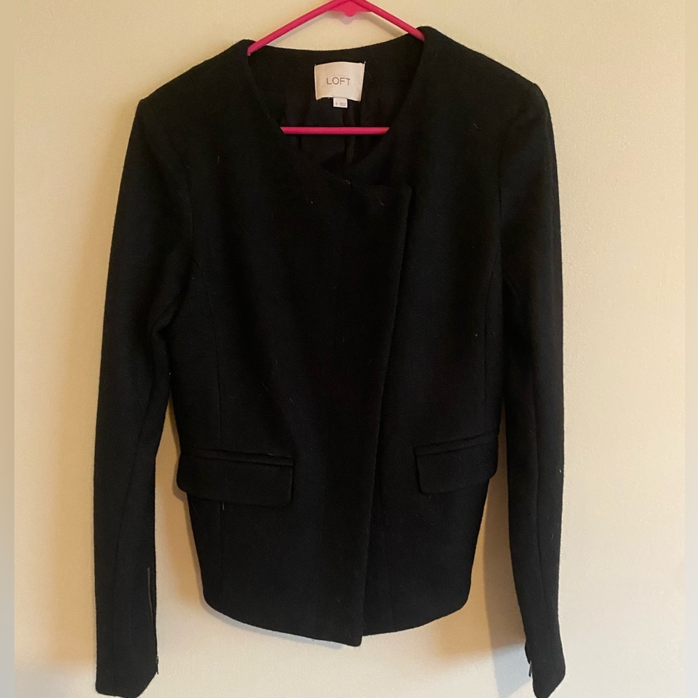 LOFT Black Tweed Jacket